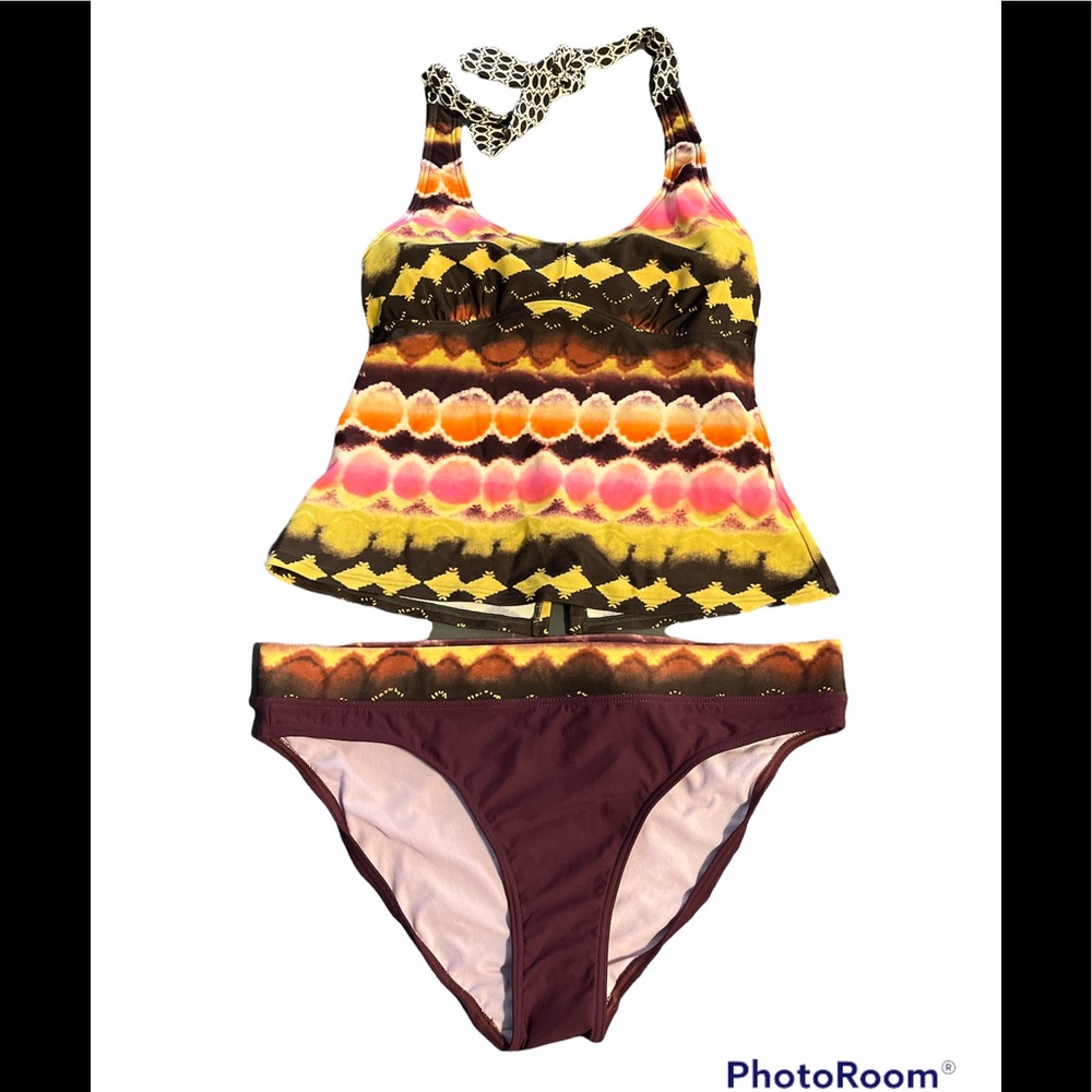 Athleta Halter Print Tankini Swim Set